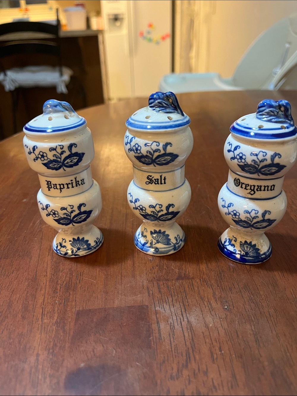 Blue Onion Spice Jars - Vintage